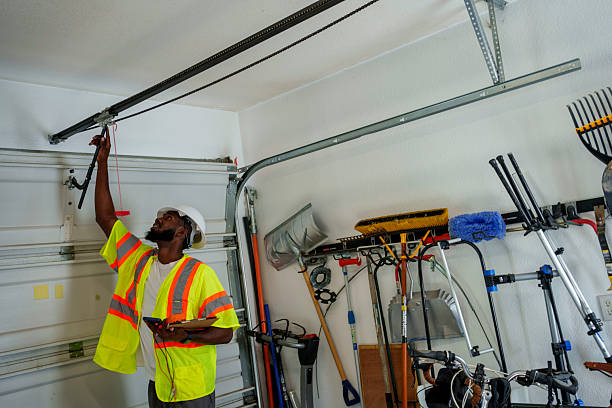 Professional Garage Door Panel Replacement technician working in Hancock, MI